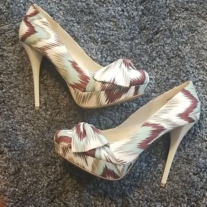 Burgundy, turquoise, nude and beige HIGH platforms